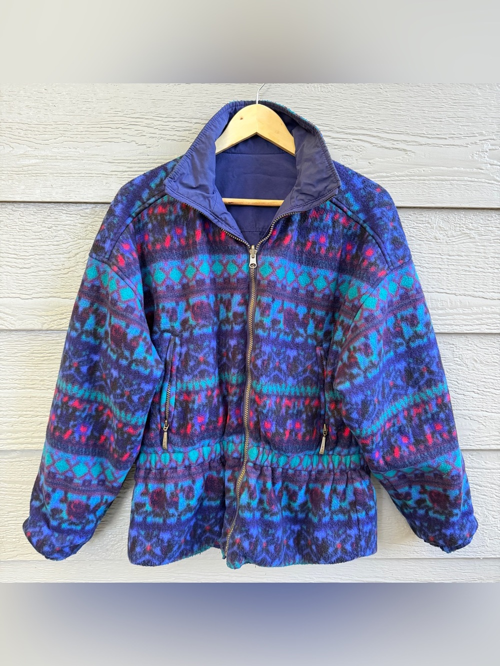 Vintage 90’s Nordica Collection Women 12 Winter Snow Ski Jacket Reversible Aztec